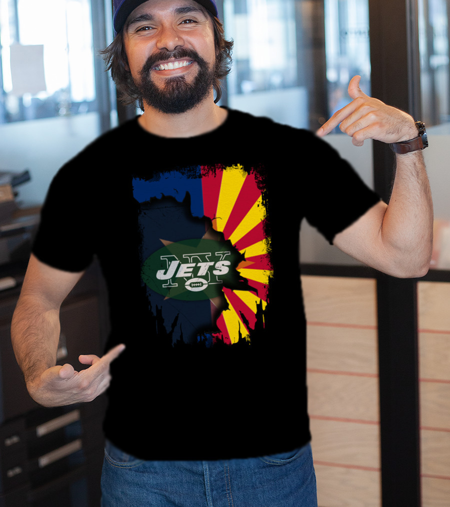 Arizona State Flag Merged With New York Jets T-Shirt