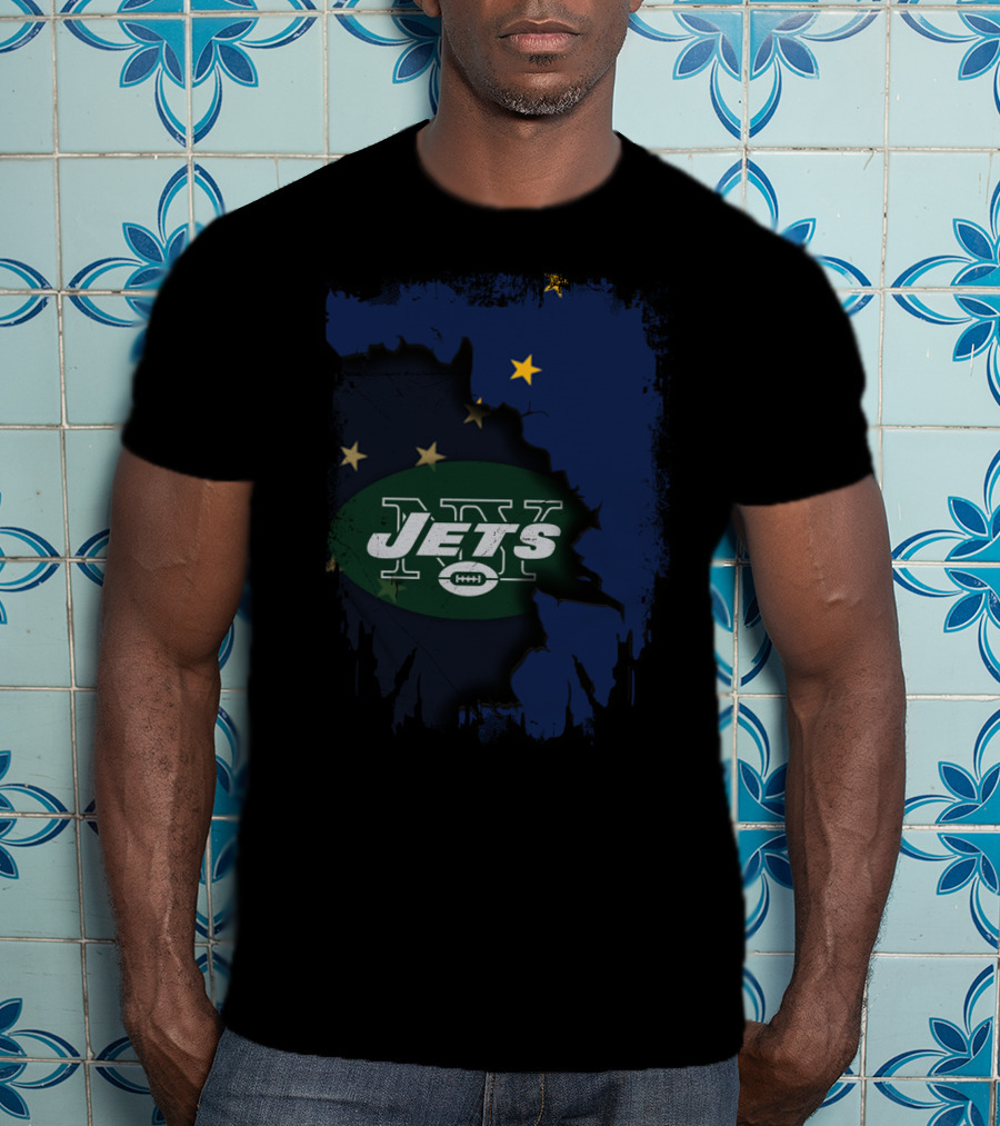 Together Alaska NY Jets Stars Map T-Shirt