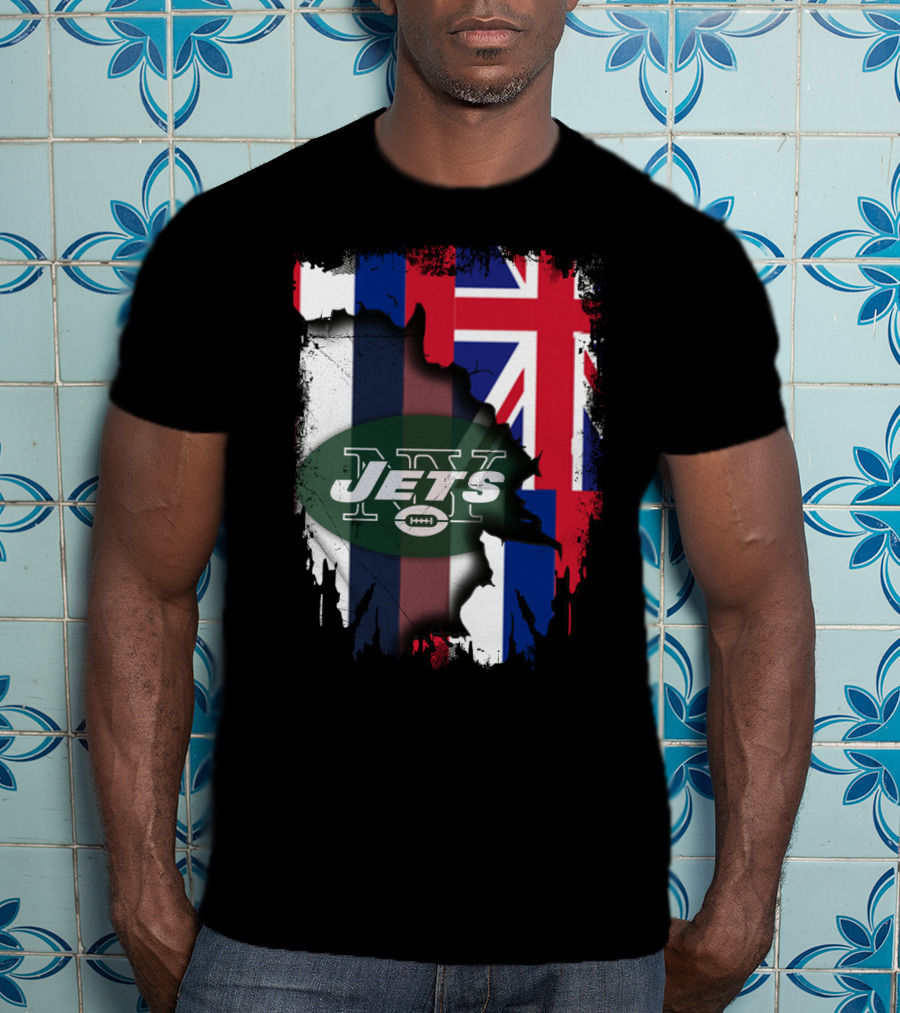 Together Hawaii Flag New York Jets T-Shirt