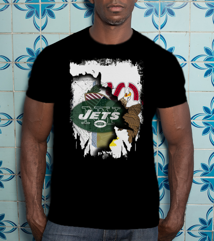 Illinois State Seal And Jets Logo Combination T-Shirt
