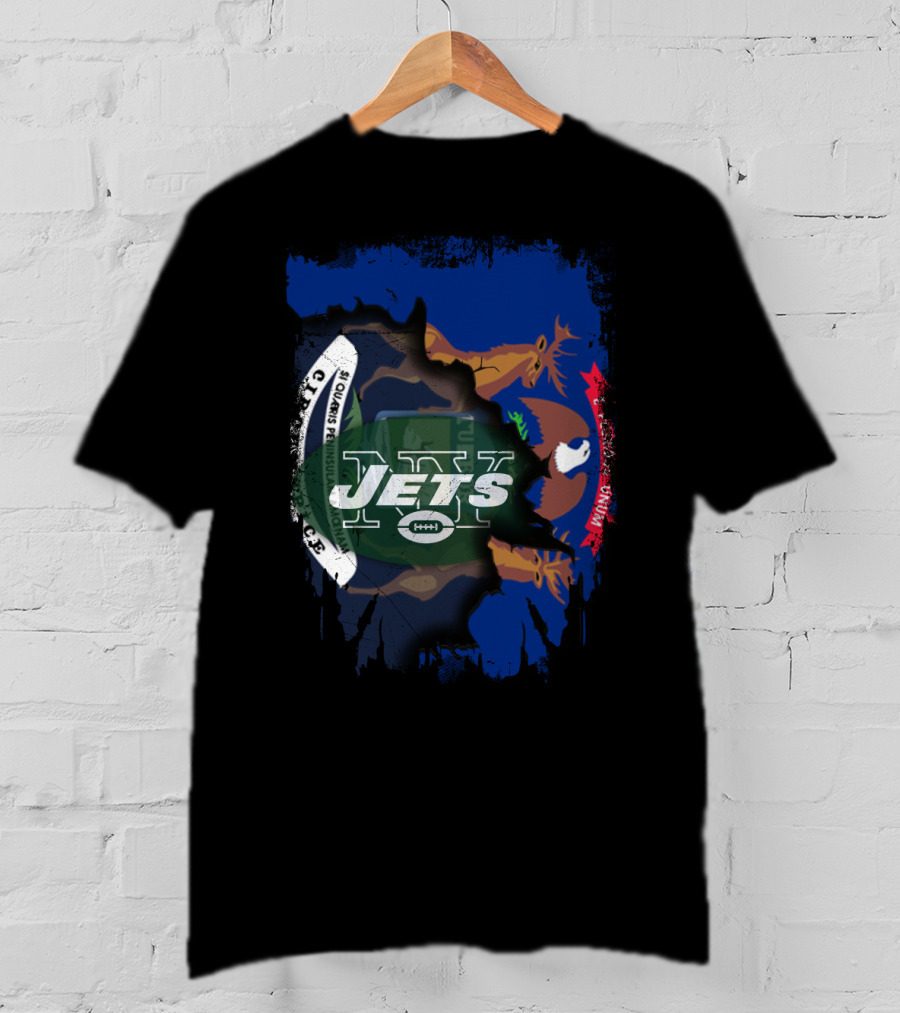 Michigan Together With Jets NFL Collaboration T-Shirt