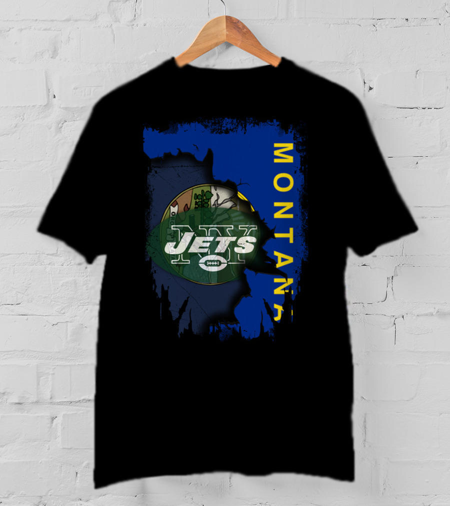 Montana Jets United With State Flag Emblem T-Shirt