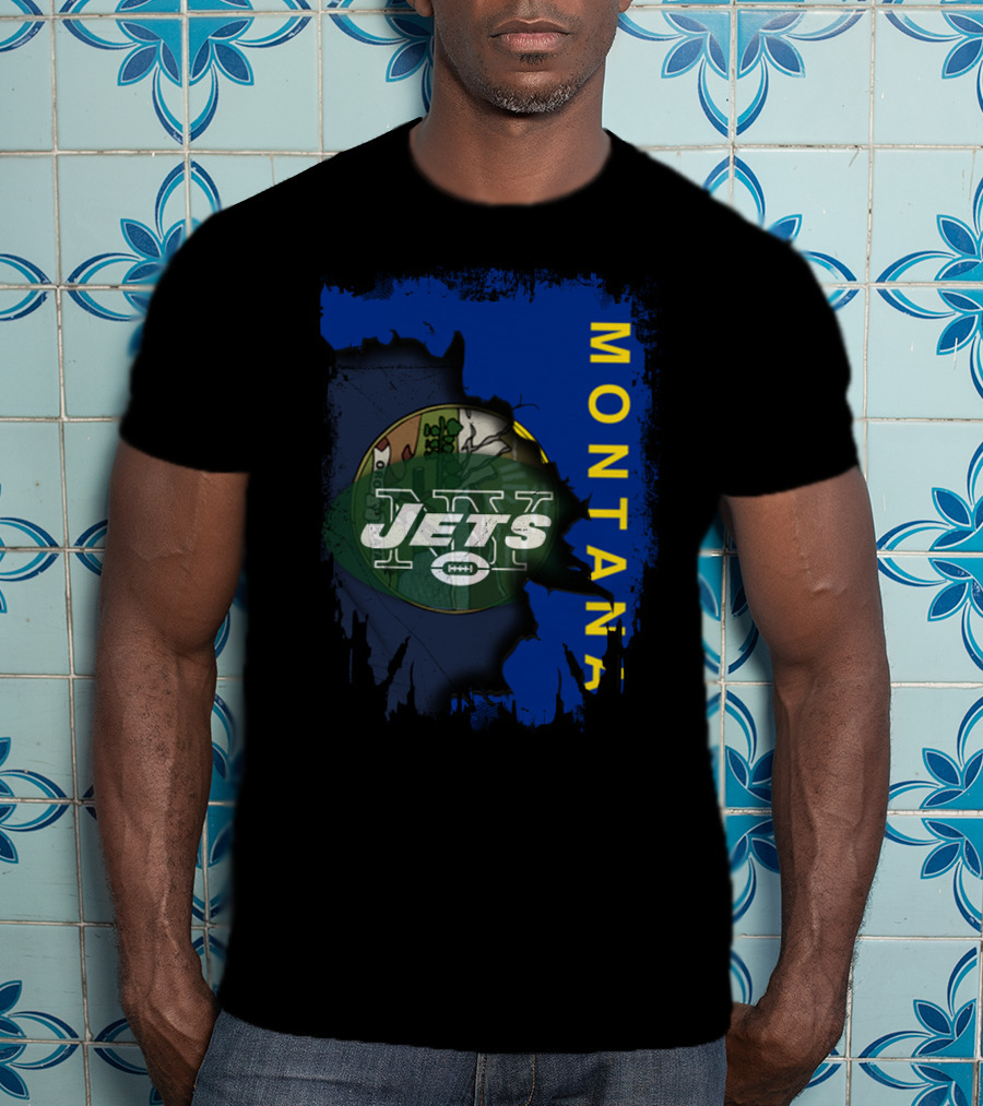 Montana Jets United With State Flag Emblem T-Shirt