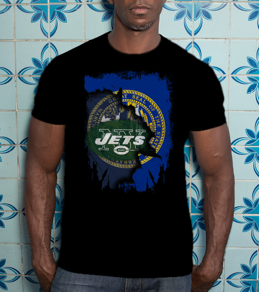 Nebraska State Seal With Jets Logo Fusion T-Shirt