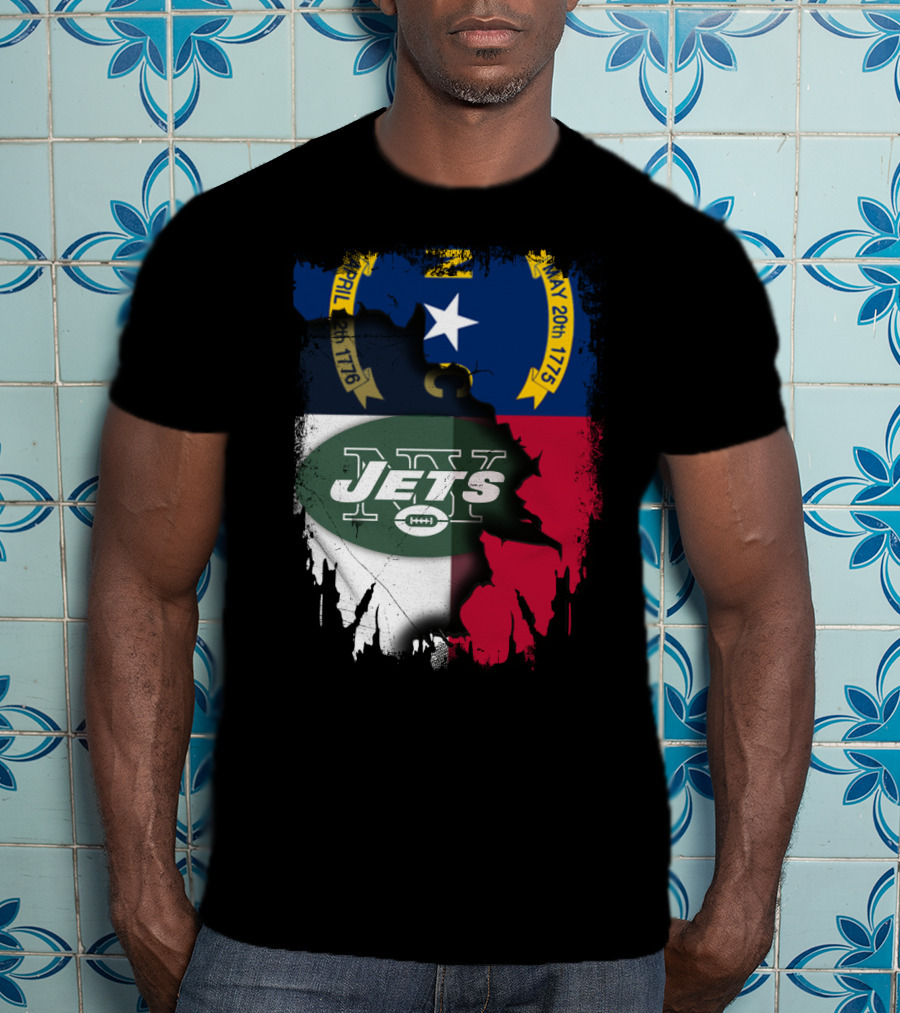 North Carolina Flag Jets Logo Fusion T-Shirt