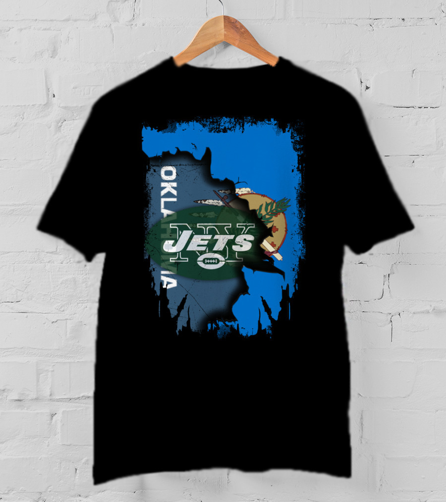 Oklahoma Jets New York Flag Crossover Elements T-Shirt