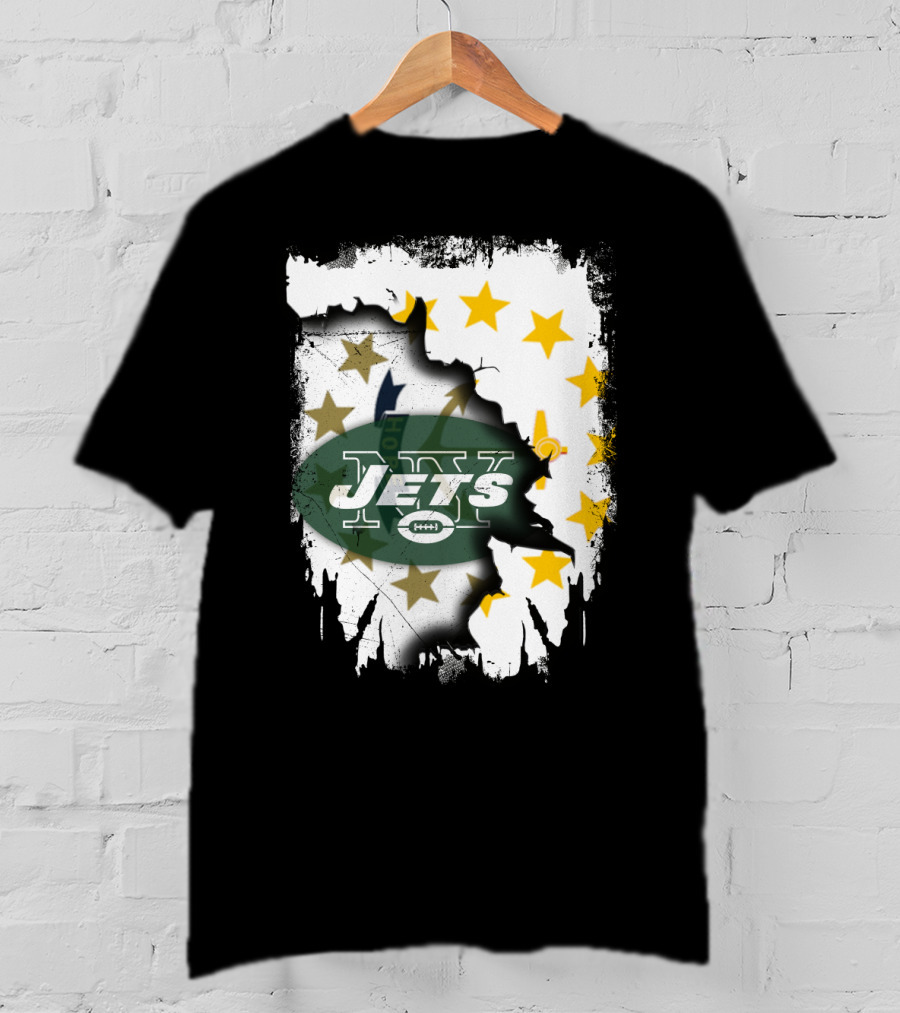 Rhode Island Map With Stars And Jets T-Shirt