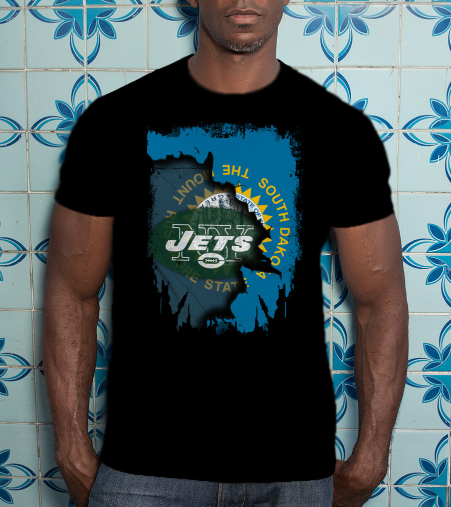 Jets And South Dakota State Seal United T-Shirt