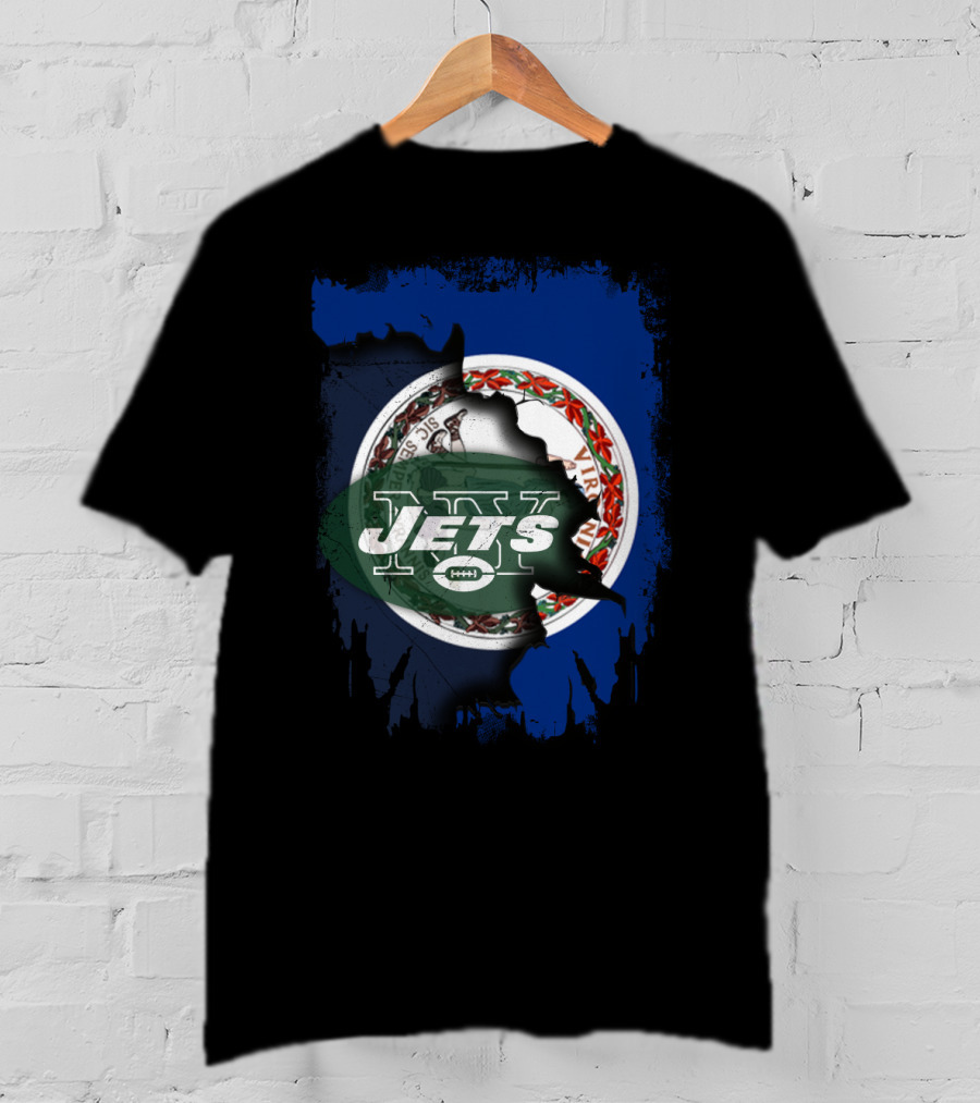 Virginia State Seal Meets Jets Football Emblem T-Shirt