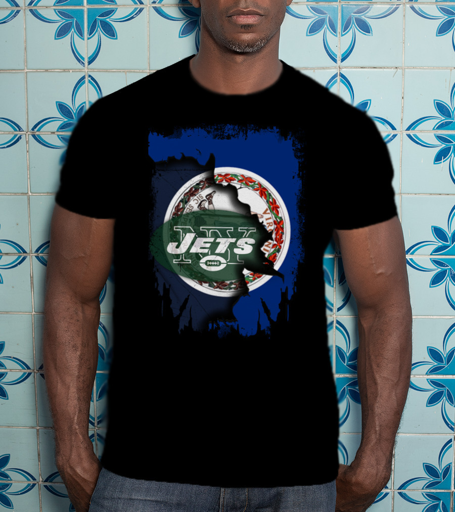 Virginia State Seal Meets Jets Football Emblem T-Shirt