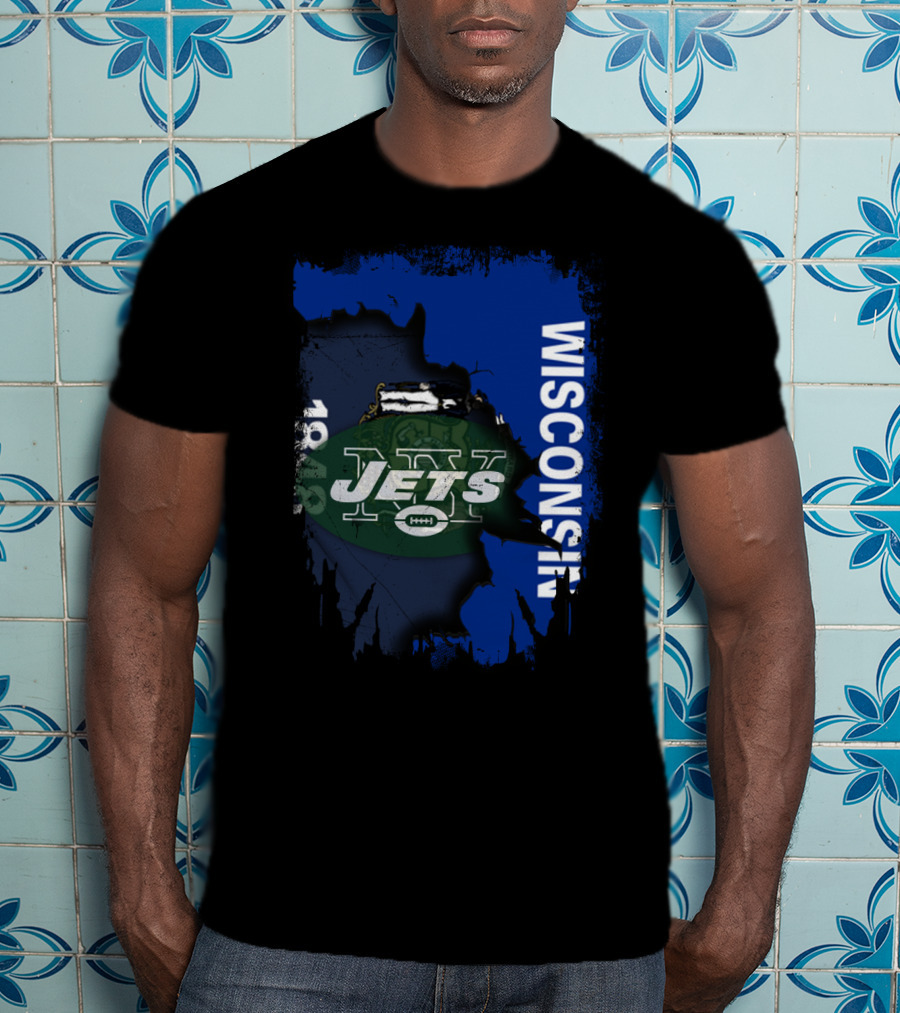 Wisconsin 1848 New York Jets Football Collaboration T-Shirt