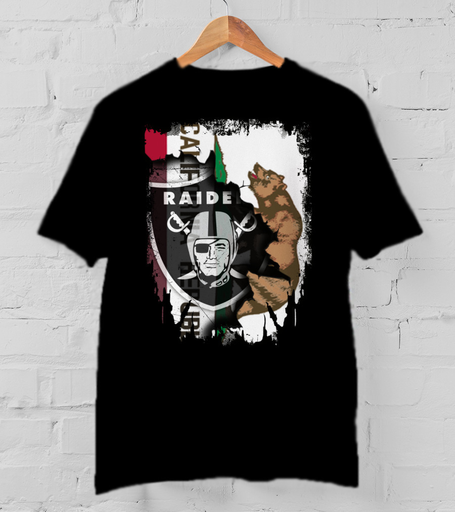 Together California Raiders With Bear And Flag T-Shirt