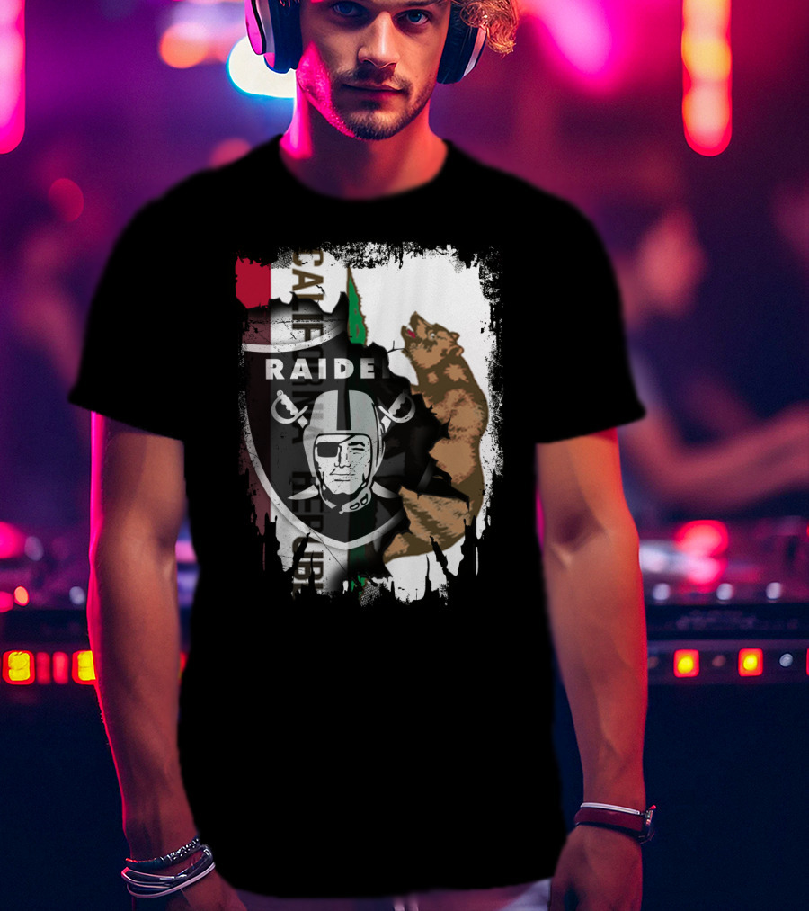 Together California Raiders With Bear And Flag T-Shirt