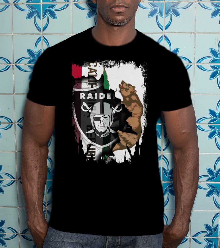 Together California Raiders With Bear And Flag T-Shirt
