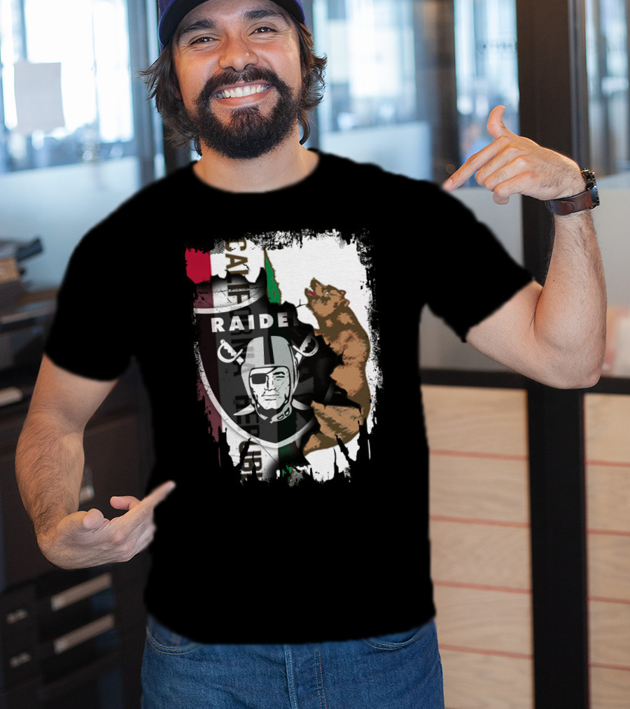 Together California Raiders With Bear And Flag T-Shirt