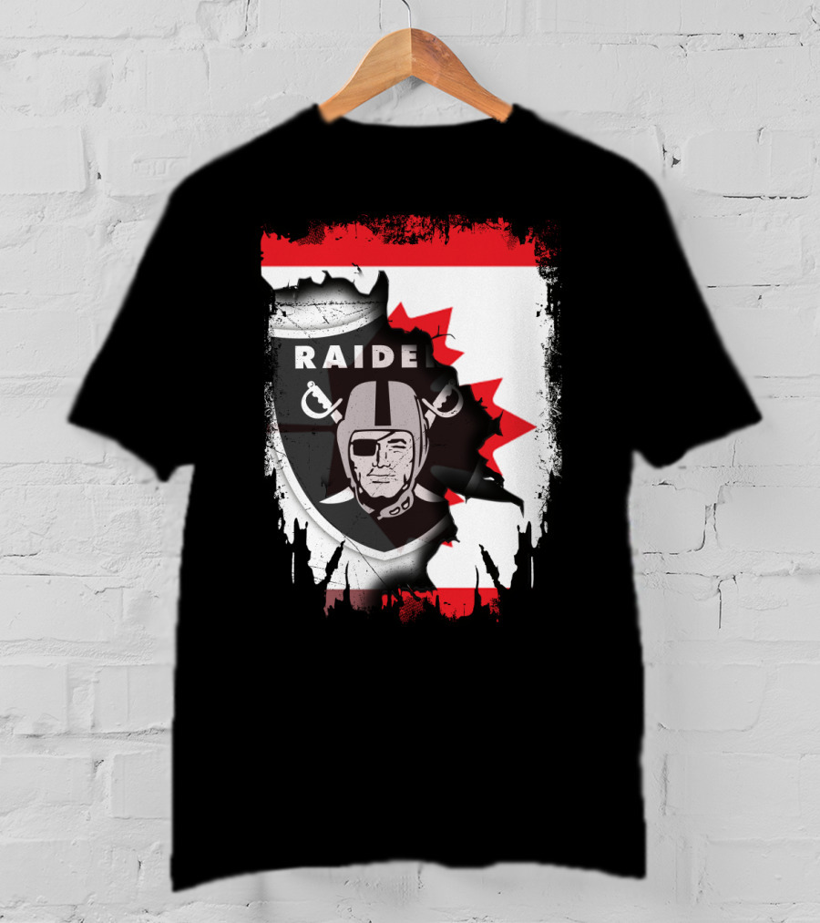 Together Canada With Raiders Iconic Emblem Maple Leaf Integration T-Shirt