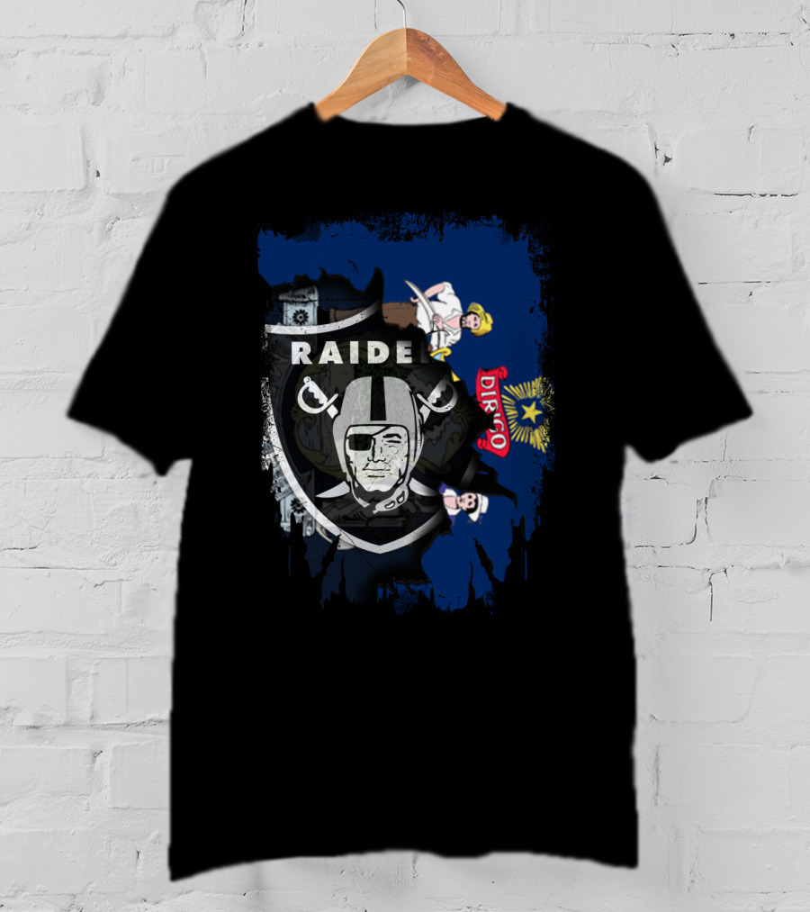 Raiders And Maine State Flag Together T-Shirt