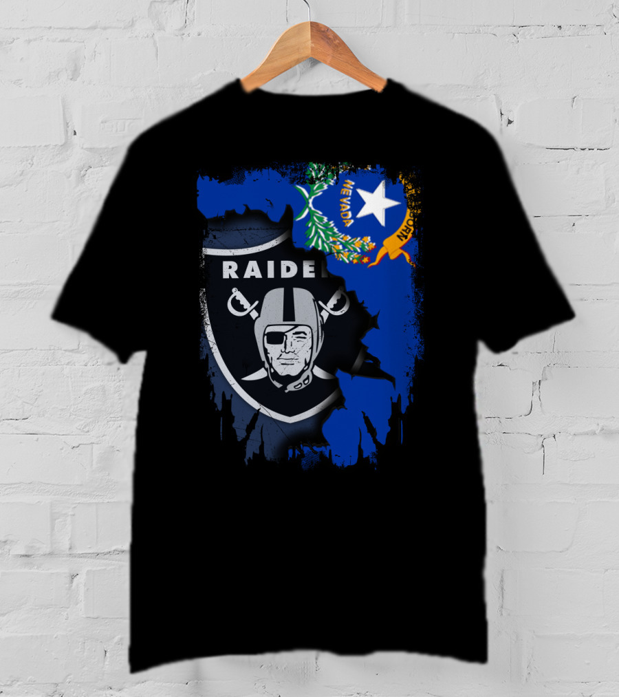 Nevada Raiders United With State Flag Emblem T-Shirt