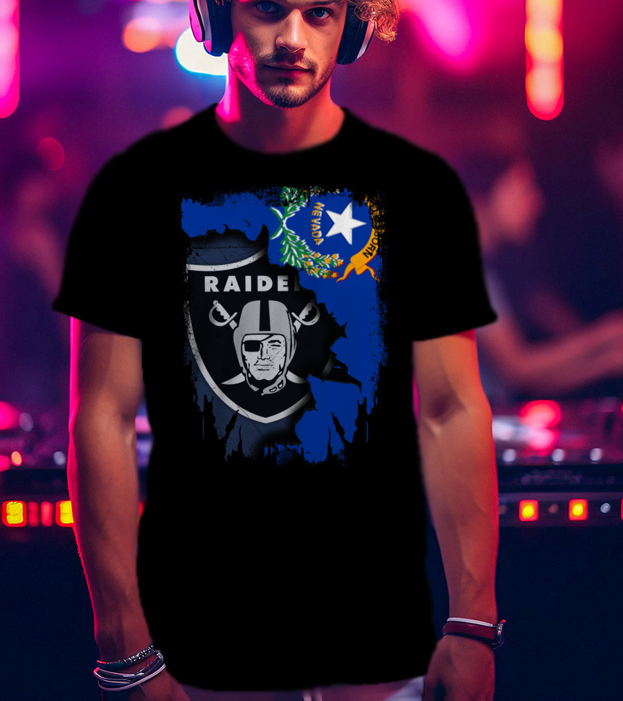 Nevada Raiders United With State Flag Emblem T-Shirt