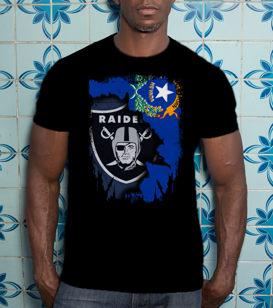 Nevada Raiders United With State Flag Emblem T-Shirt