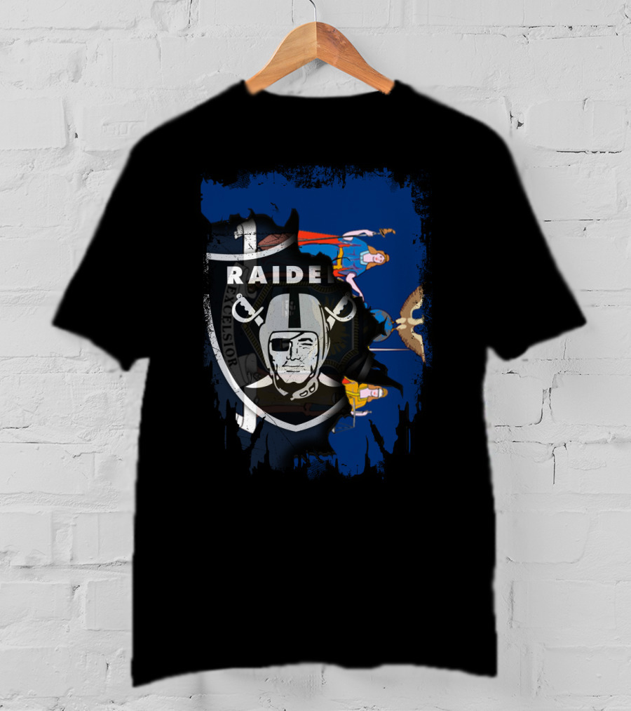 Together New York Raiders Motif With State Flag Symbolism T-Shirt