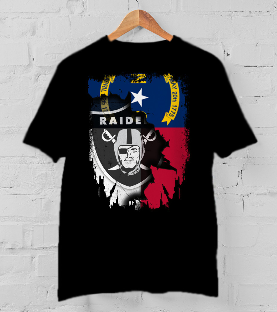 North Carolina Flag With Raiders April T-Shirt