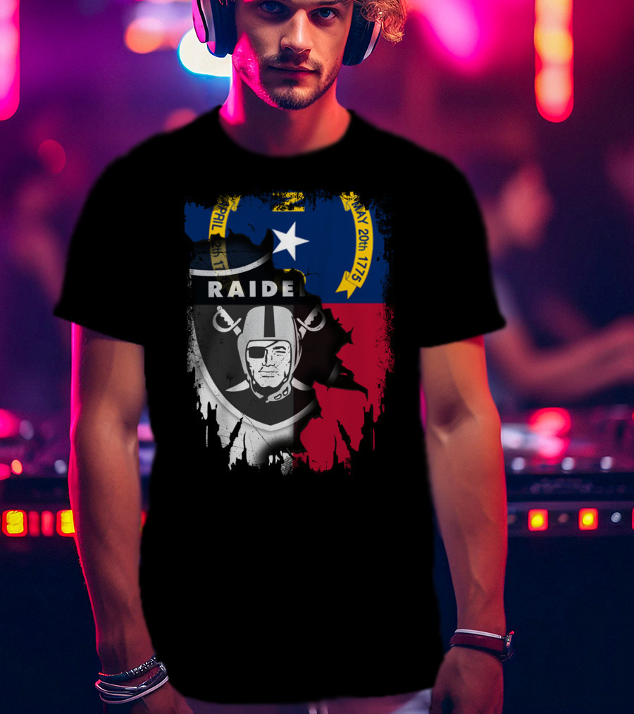 North Carolina Flag With Raiders April T-Shirt