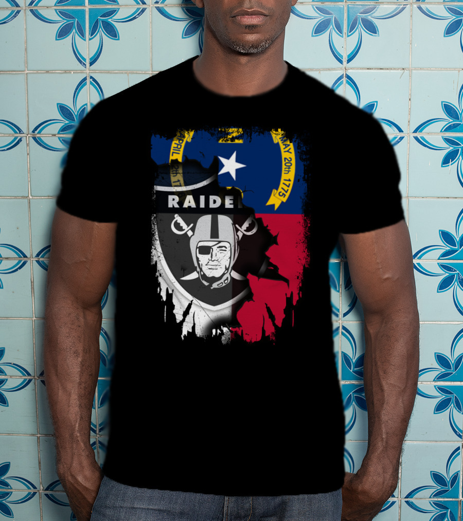North Carolina Flag With Raiders April T-Shirt