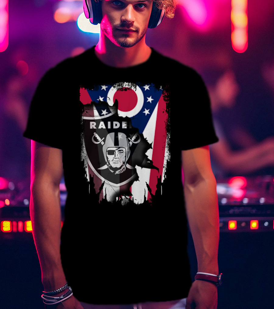 Ohio Pride With Raiders Logo Fusion T-Shirt