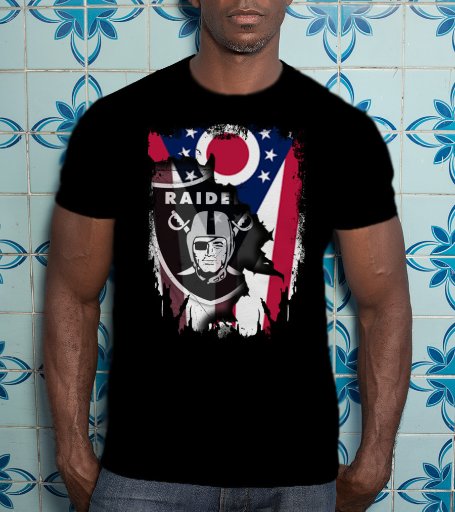 Ohio Pride With Raiders Logo Fusion T-Shirt