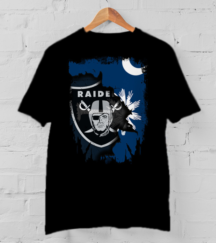 Together South Carolina Raiders Flag Icon With Crescent Moon And Palmetto Tree T-Shirt