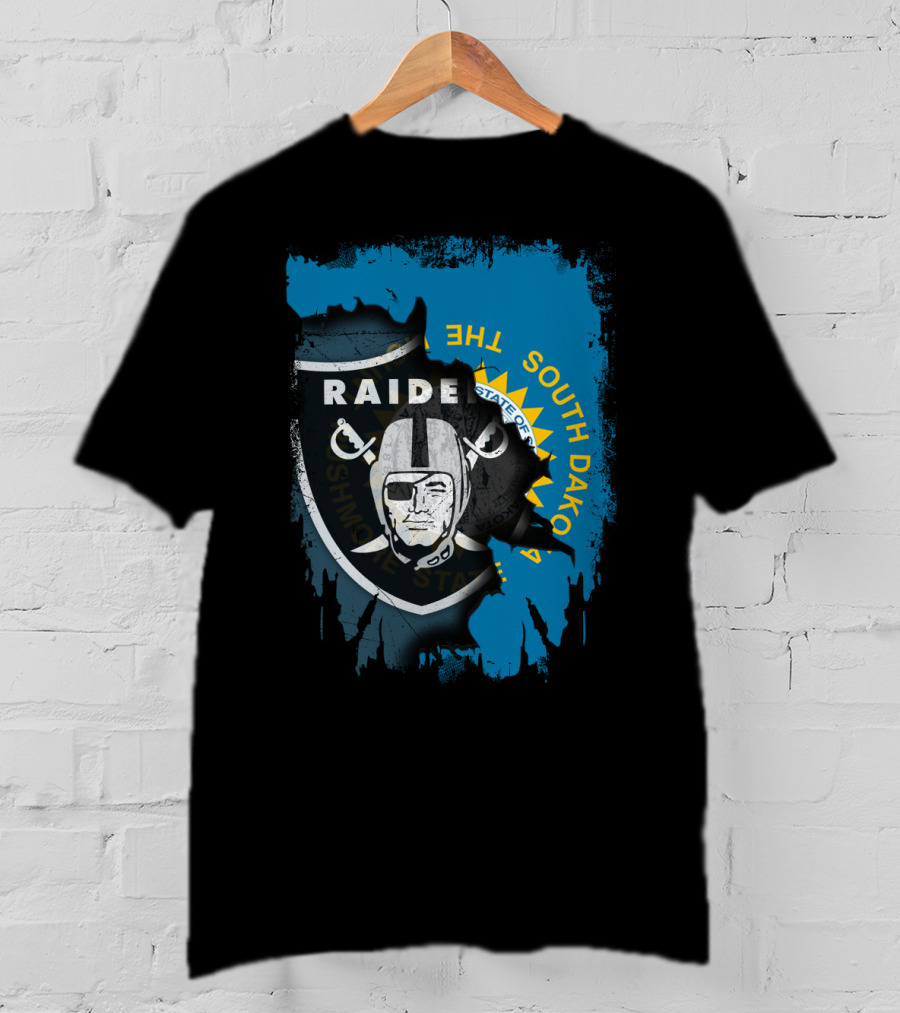South Dakota Raiders Shield With State Flag Elements T-Shirt