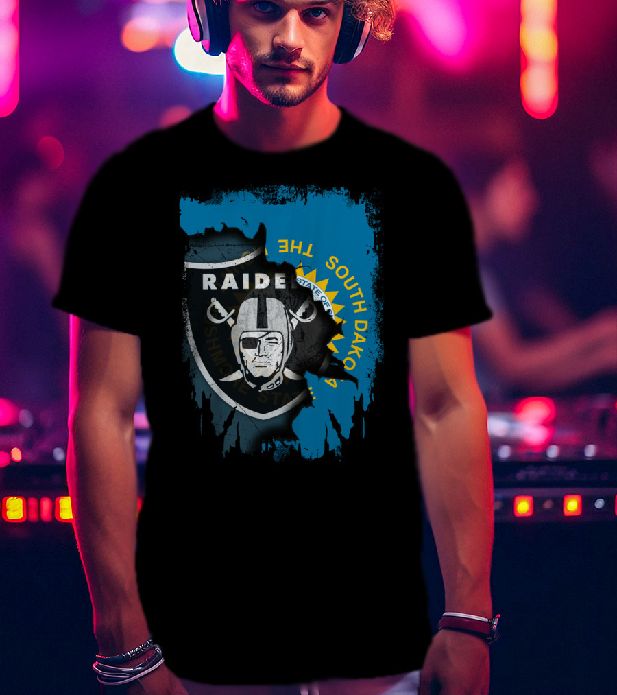 South Dakota Raiders Shield With State Flag Elements T-Shirt