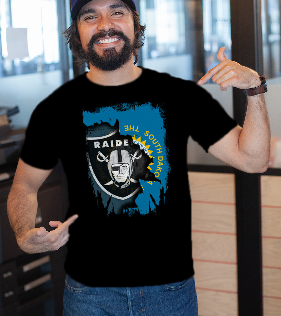 South Dakota Raiders Shield With State Flag Elements T-Shirt