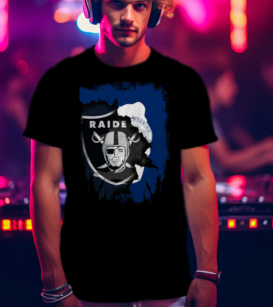 Wyoming Raiders Emblem Fusion With Bison T-Shirt