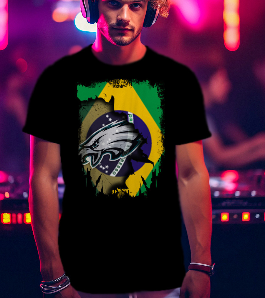 Together Brazil Philadelphia Eagles Fusion T-Shirt