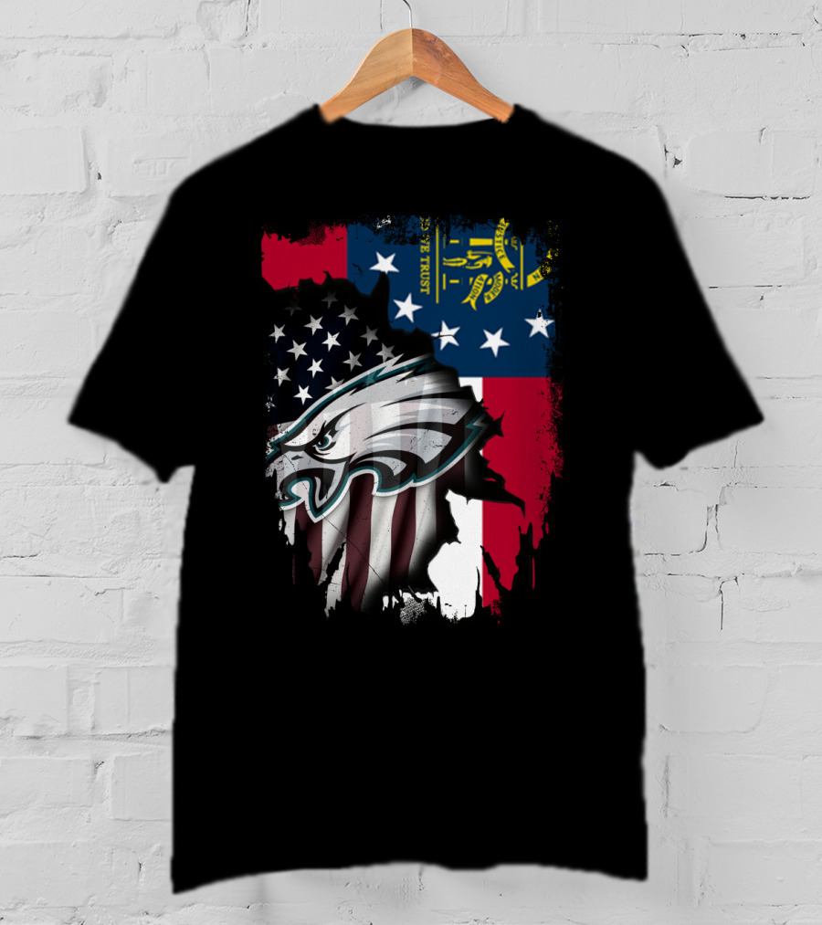 Georgia Flag With Eagles American Pride Together T-Shirt