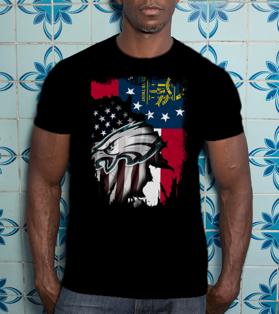 Georgia Flag With Eagles American Pride Together T-Shirt