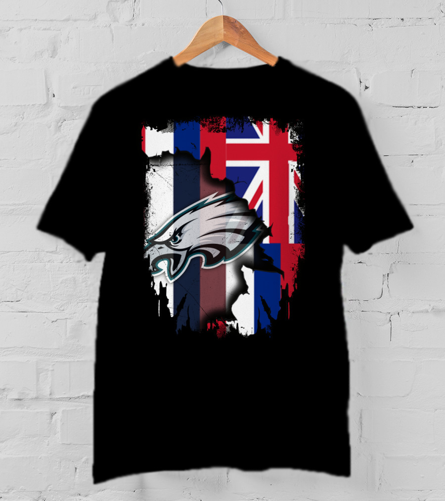 Philadelphia Eagles Hawaii Flag Unity T-Shirt