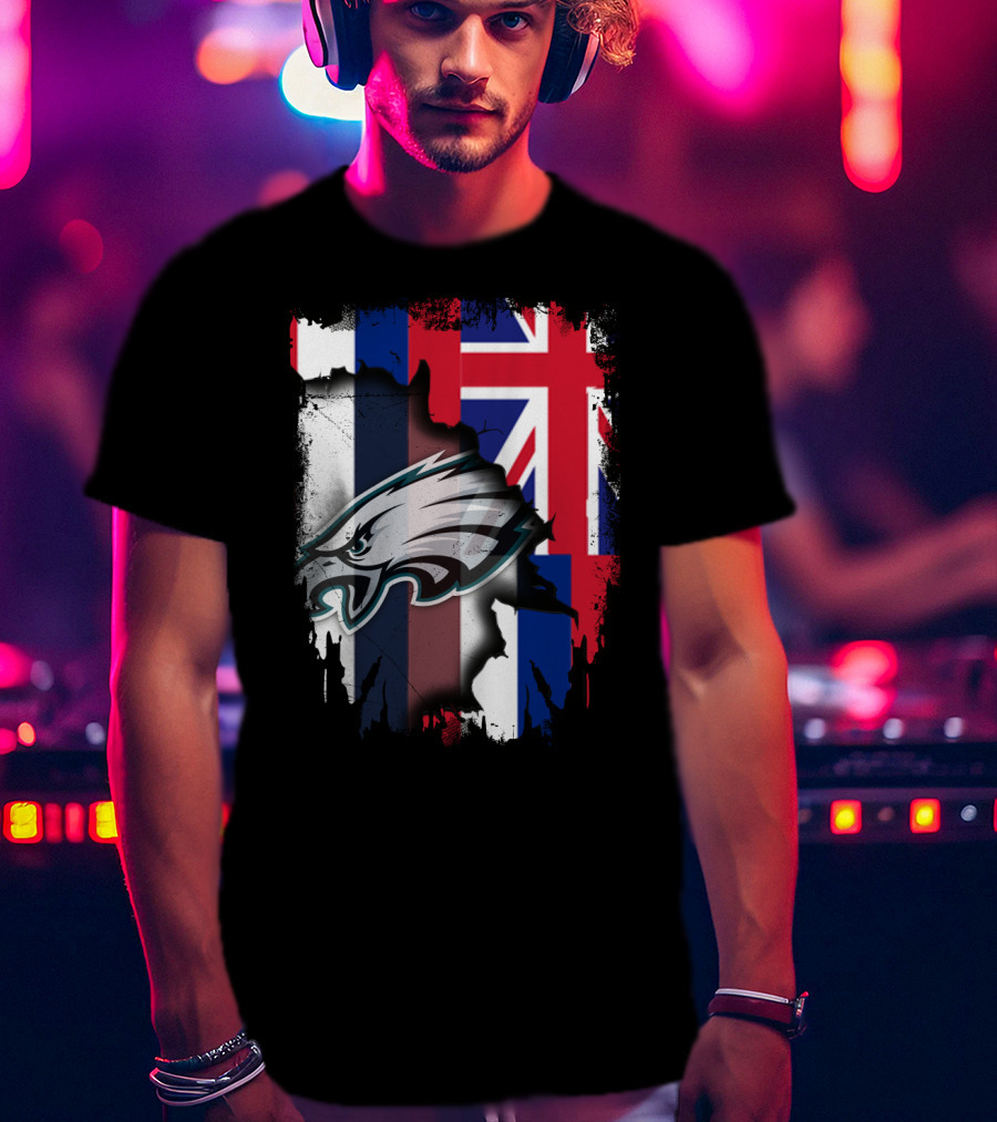 Philadelphia Eagles Hawaii Flag Unity T-Shirt