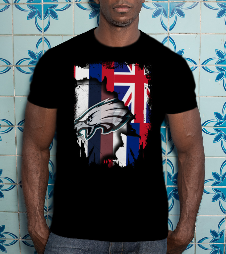 Philadelphia Eagles Hawaii Flag Unity T-Shirt