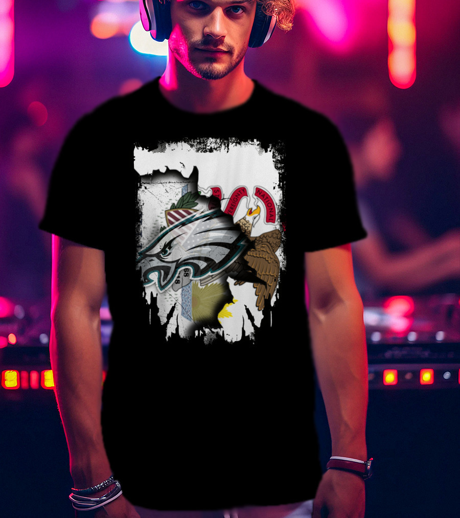 Together Illinois With Philadelphia Eagles Logo And State Flag Elements T-Shirt