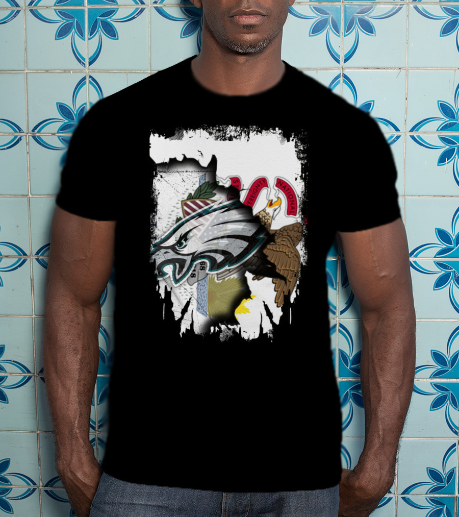 Together Illinois With Philadelphia Eagles Logo And State Flag Elements T-Shirt