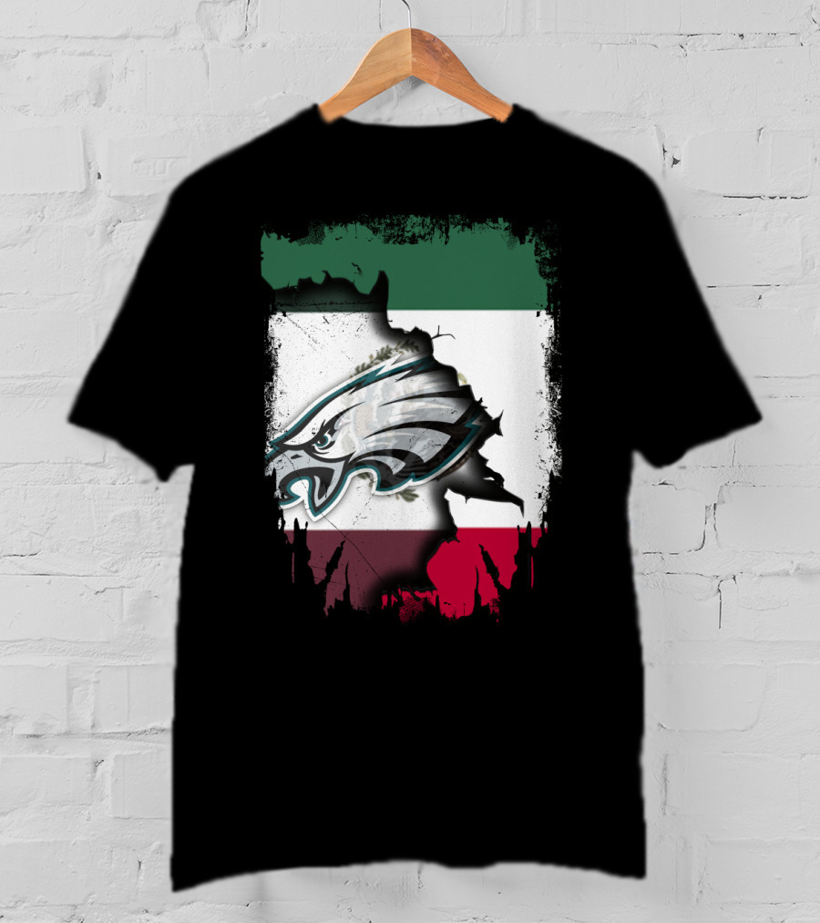 Mexico Flag With Philadelphia Eagles T-Shirt