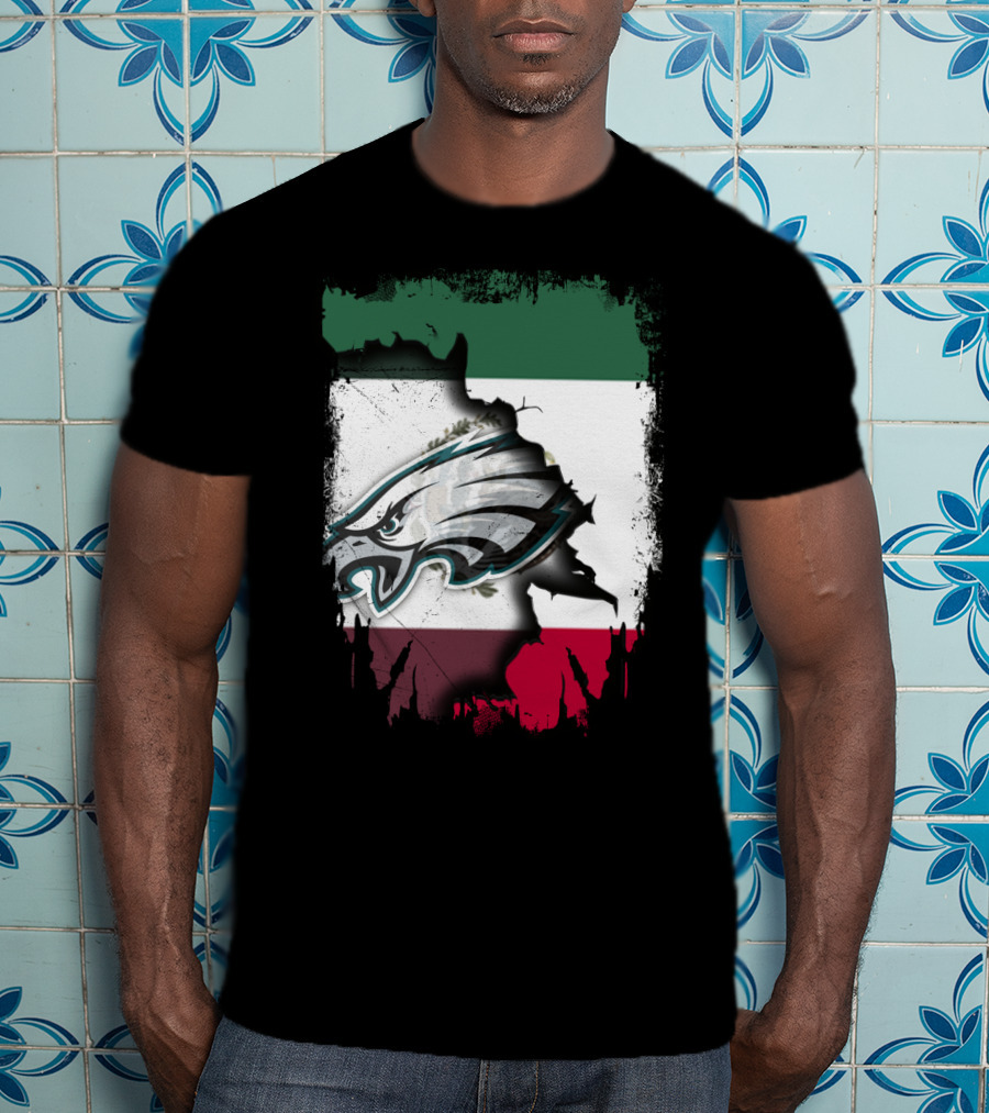 Mexico Flag With Philadelphia Eagles T-Shirt