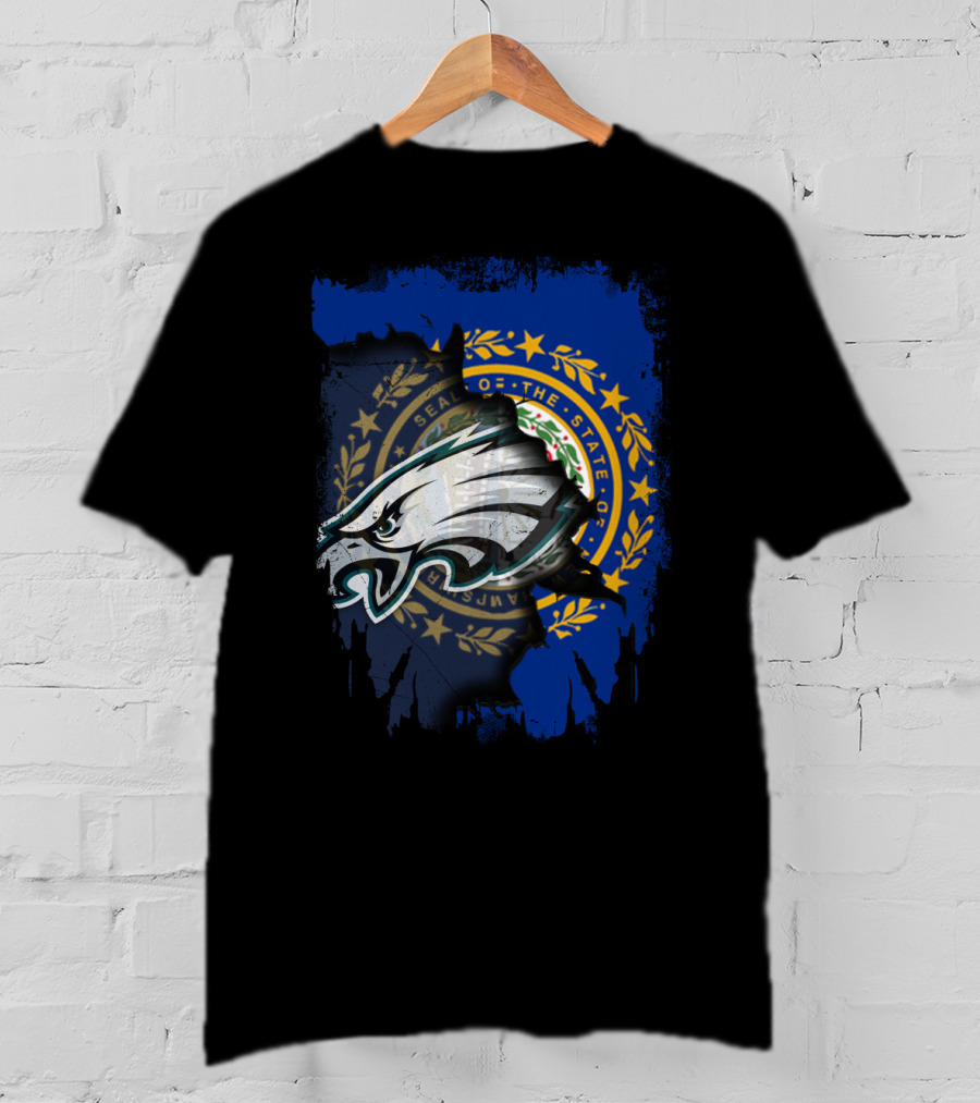 New Hampshire State Seal With Philadelphia Eagles Emblem T-Shirt