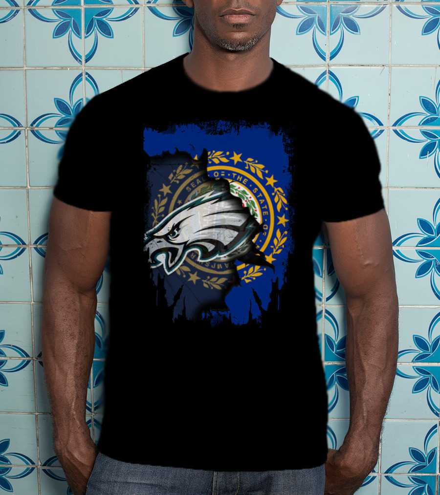 New Hampshire State Seal With Philadelphia Eagles Emblem T-Shirt