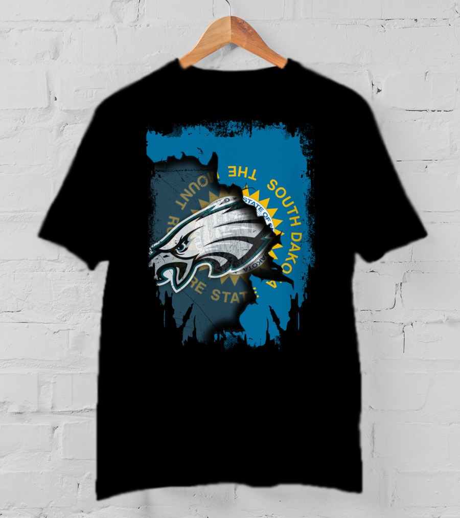 Philadelphia Eagles South Dakota Map State T-Shirt