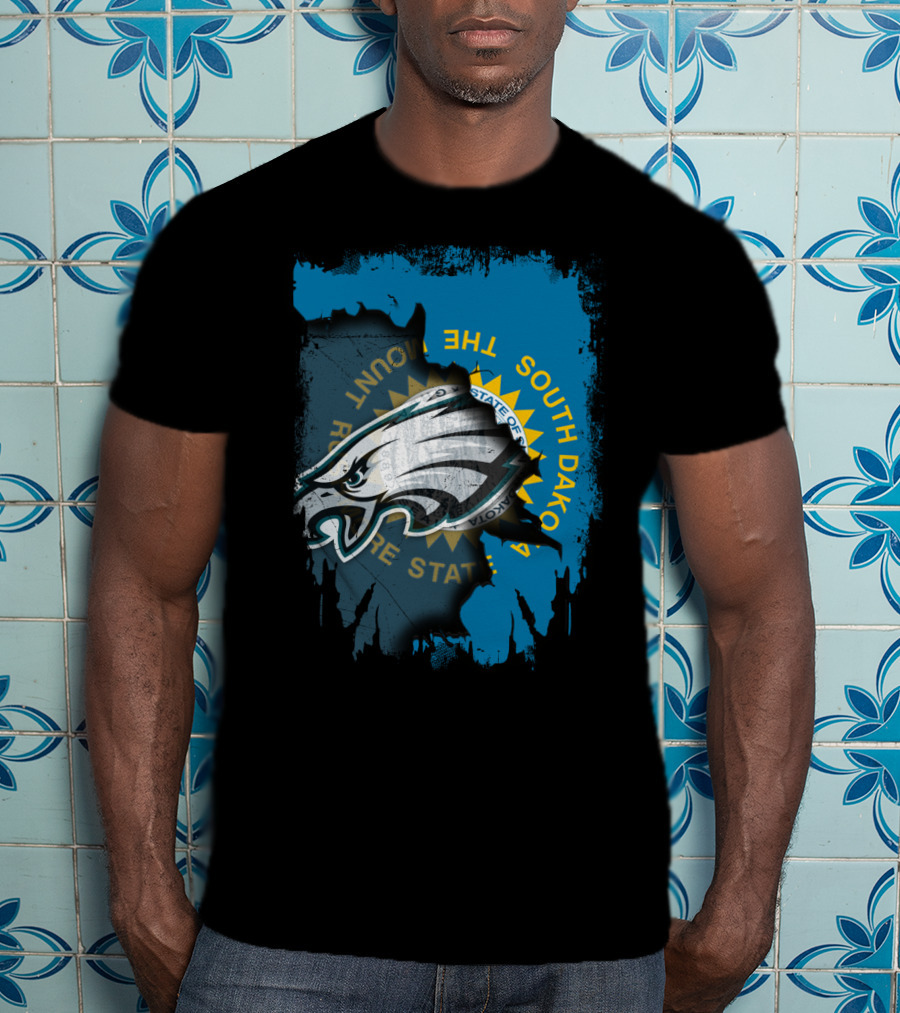 Philadelphia Eagles South Dakota Map State T-Shirt