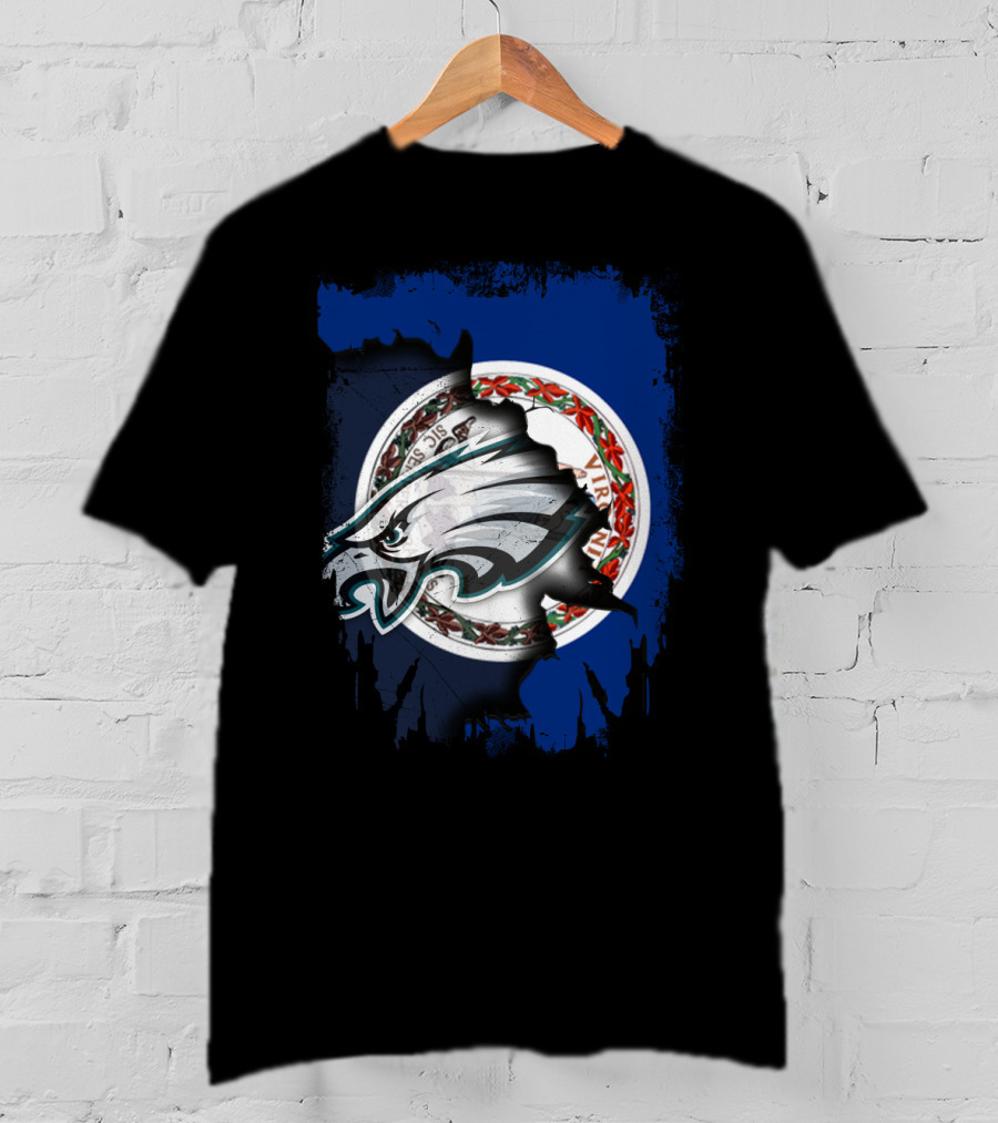 Philadelphia Eagles Virginia State Flag Fusion T-Shirt